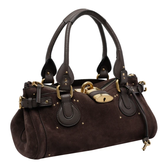 Paddington shoulder bag in suede calfskin Chloè