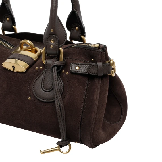 Paddington shoulder bag in suede calfskin Chloè