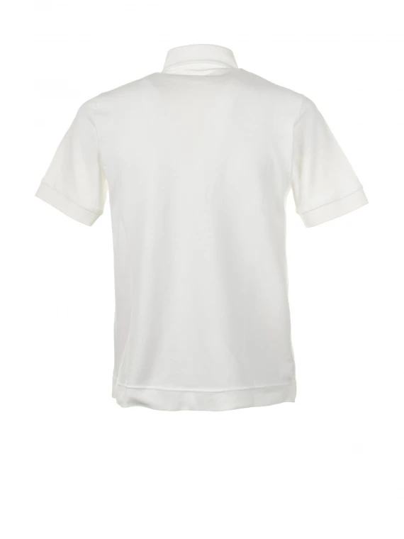 White short-sleeved polo shirt