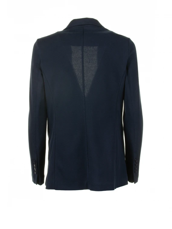 Navy blue single-breasted jacket with pocket