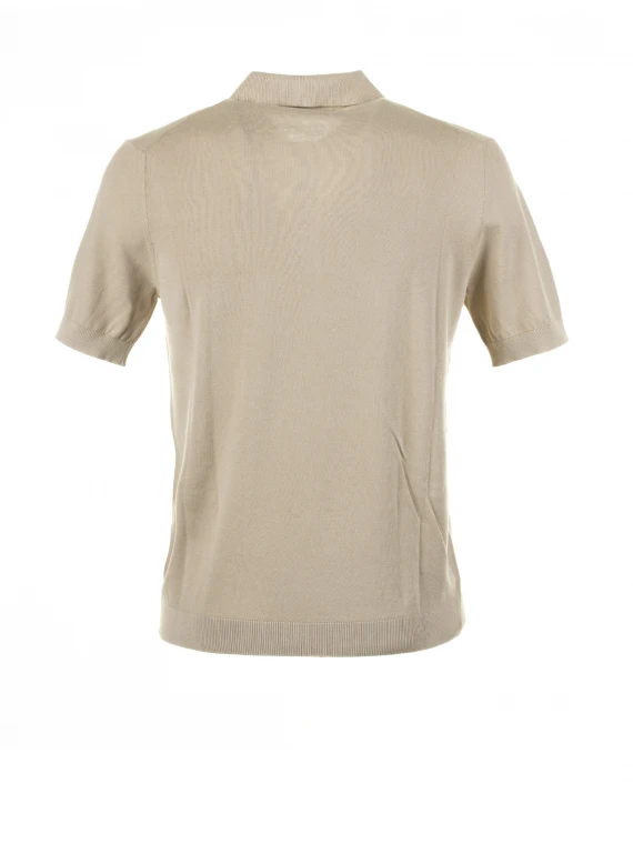 Beige short-sleeved polo shirt