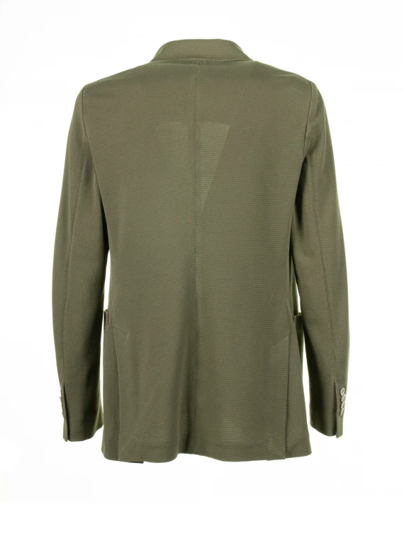 Green single-breasted jacket with pockets