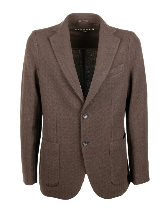 Giacca monopetto marrone uomo