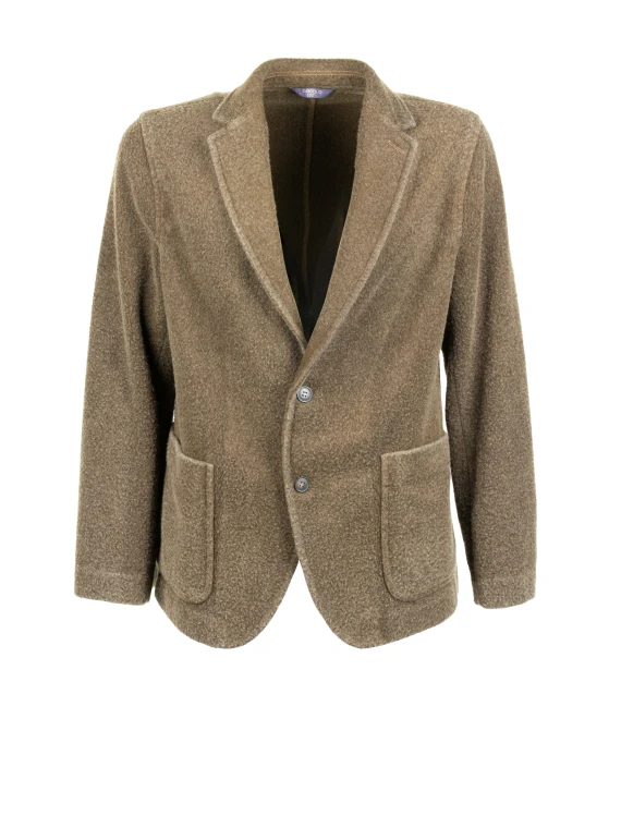 Giacca monopetto verde militare uomo