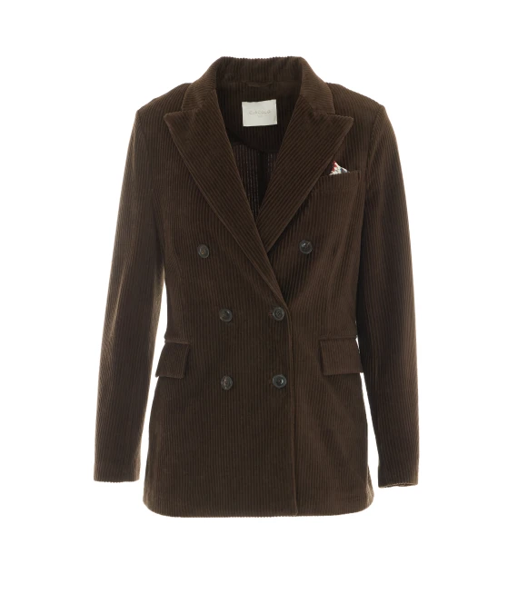 Velvet Double Breasted Button Jacket