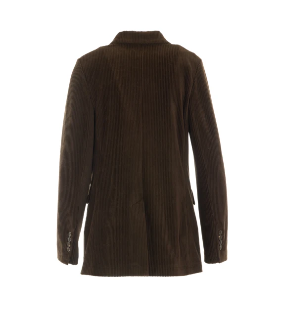 Velvet Double Breasted Button Jacket