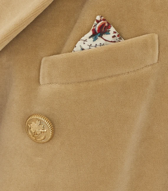 Double Breasted Button Velvet Jacket