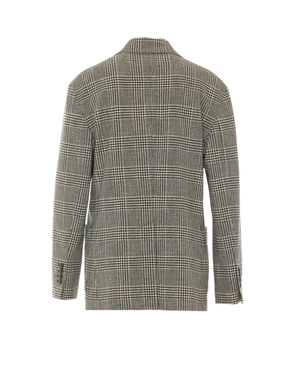 Check Motif Double Breasted Jacket