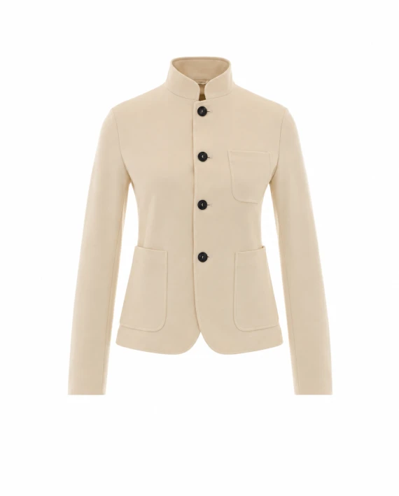 Giacca corta monopetto beige chiaro
