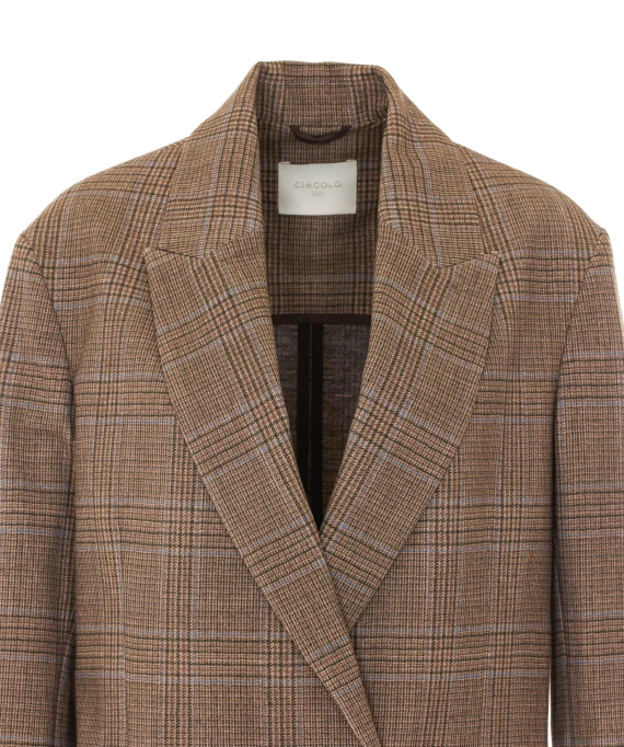 Moka double-breasted cotton blazer Circolo 1901
