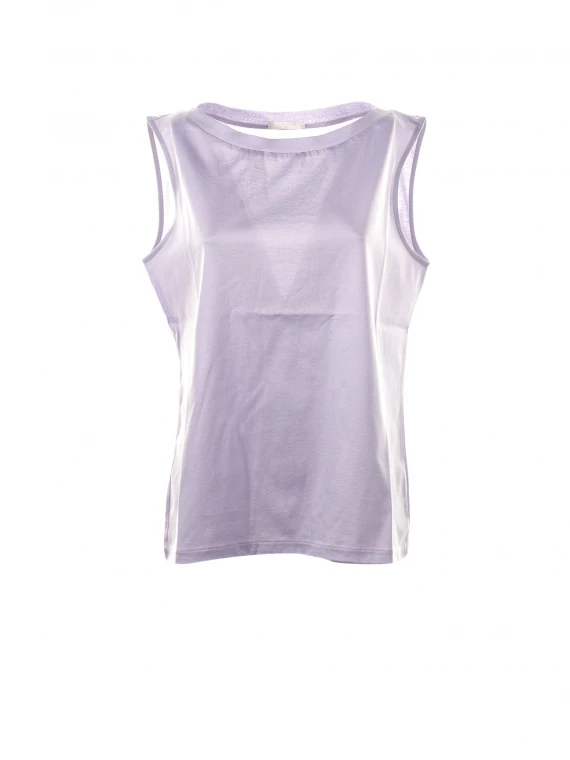Lilac top with boat neckline