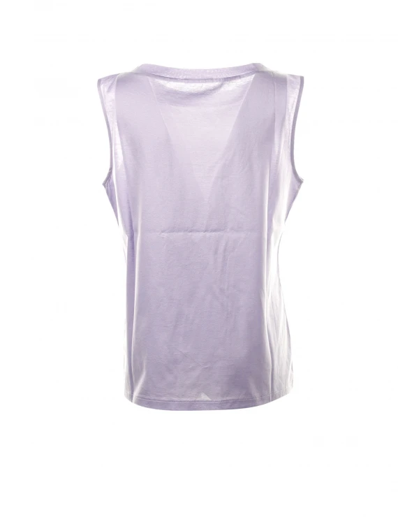 Lilac top with boat neckline