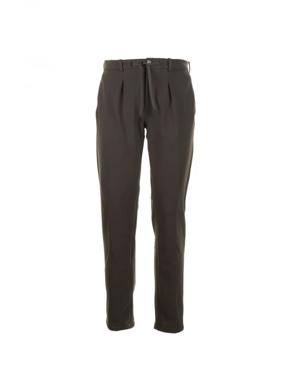 Piqué trousers with drawstring