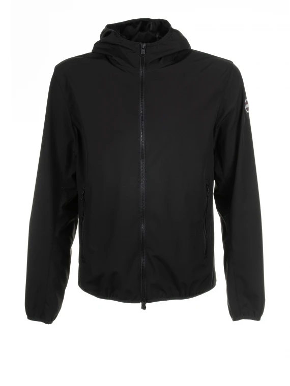 Black softshell jacket with hood
