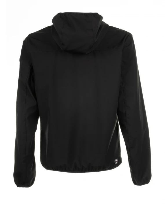 Black softshell jacket with hood