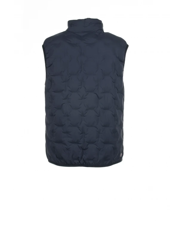 Blue down quilted vest