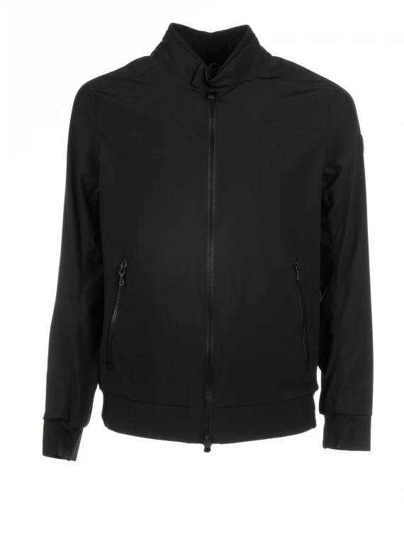 Black softshell biker jacket