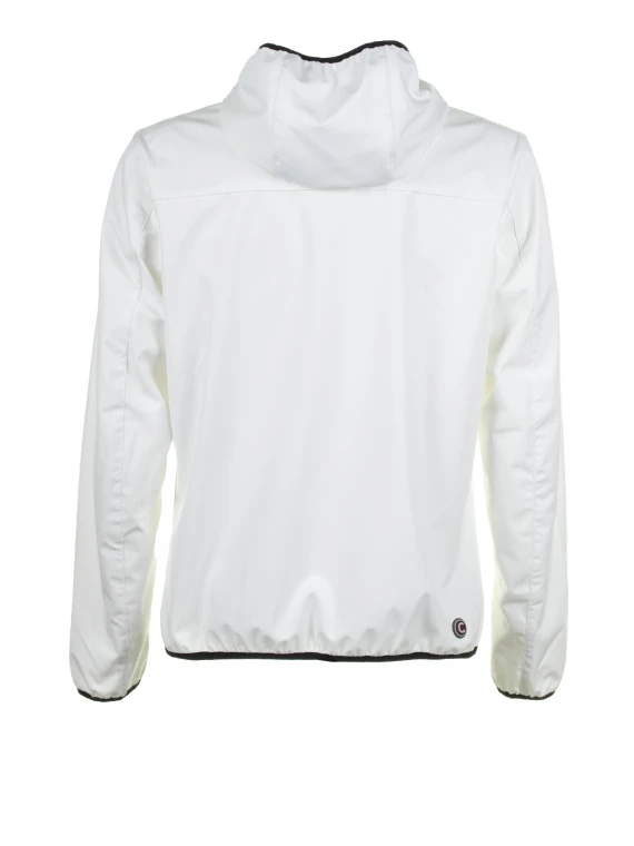 White softshell jacket with hood