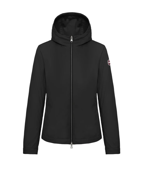 Giacca da donna con cappuccio in  softshell elasticizzato