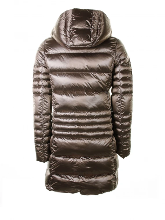 Long down jacket with detachable hood