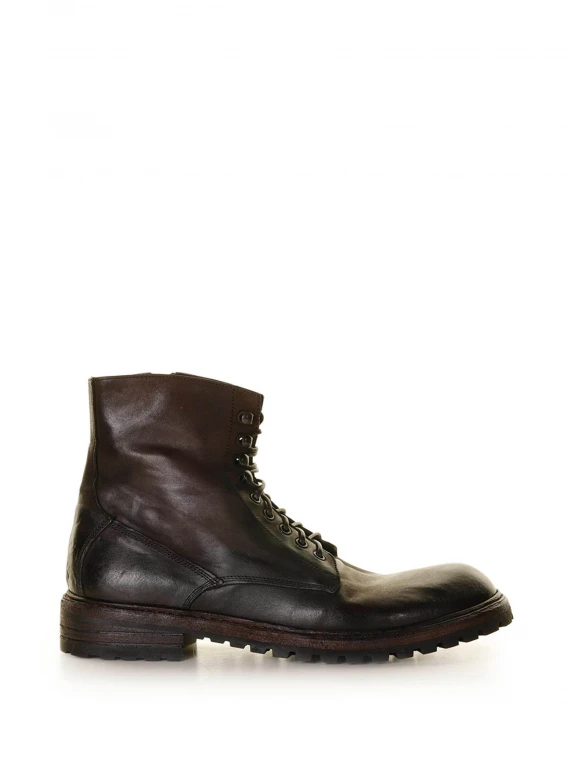 Ankle boot in dark brown leather