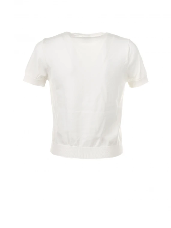 White cotton thread T-shirt