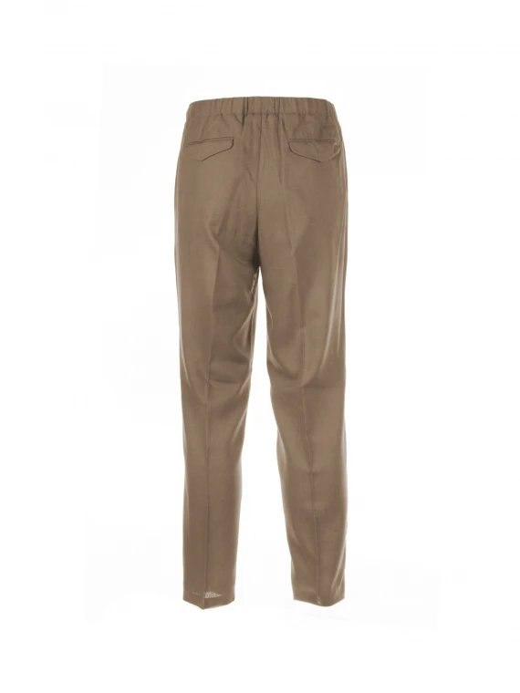 Hazelnut linen blend trousers