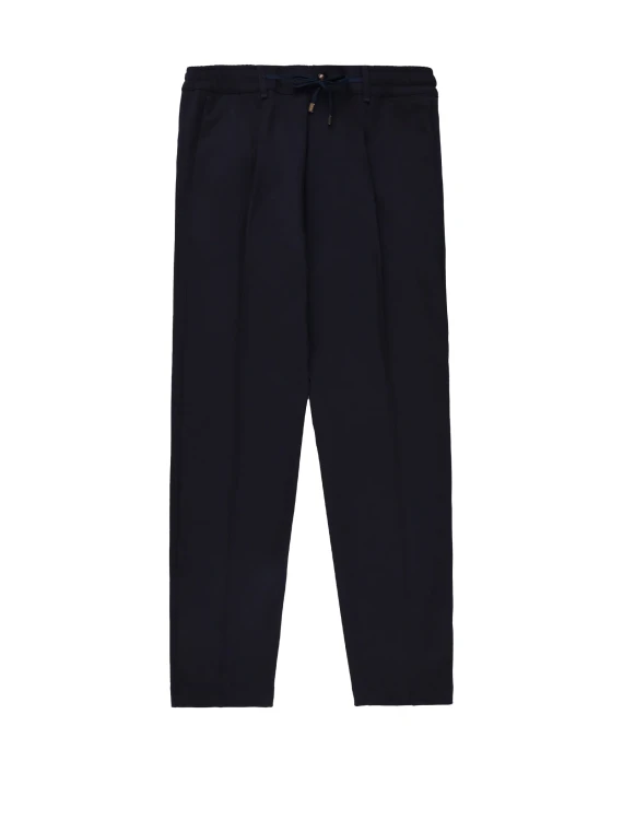 Men's blue trousers in stretch virgin wool