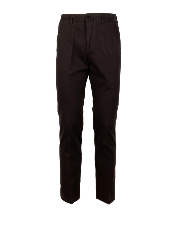Dark brown cotton satin trousers Cruna