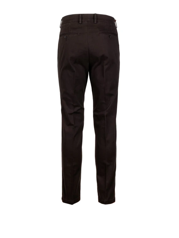 Dark brown cotton satin trousers Cruna
