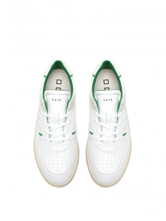 Sneaker Court 2.0 bianco verde in pelle