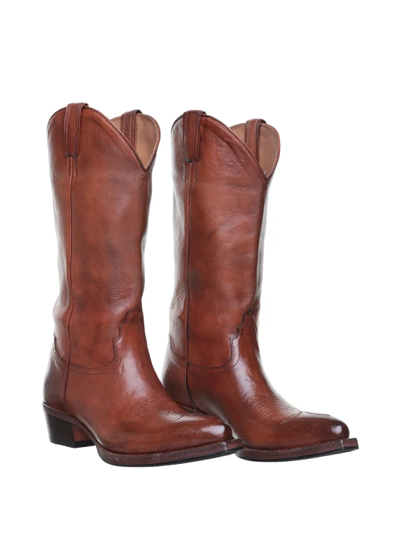 Western Boots in brown leather