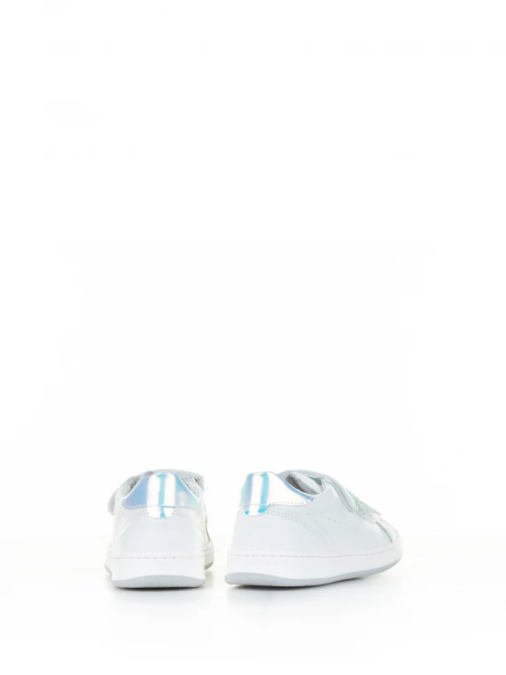 Sneaker bianco celeste con strap