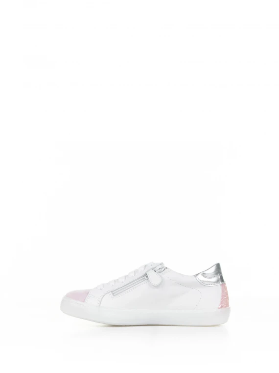 White pink sneaker with glitter