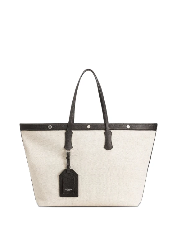 Borsa Shopping Atene in Tessuto Sale Pepe e Vitello