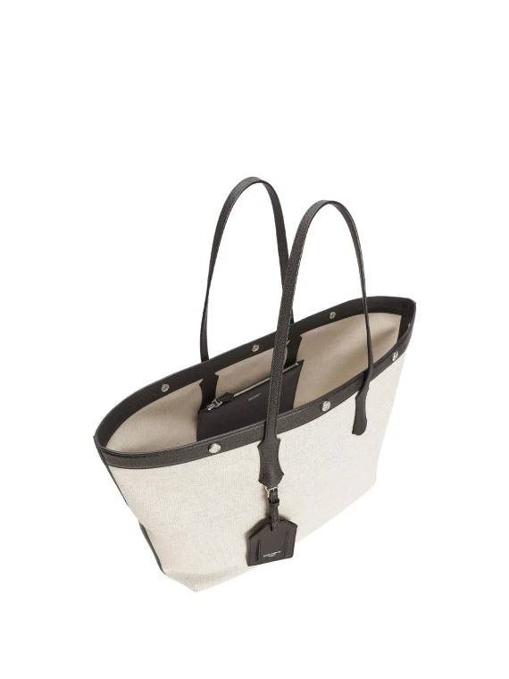 Borsa Shopping Atene in Tessuto Sale Pepe e Vitello