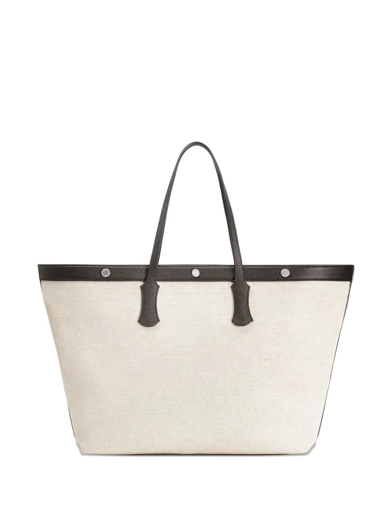 Borsa Shopping Atene in Tessuto Sale Pepe e Vitello