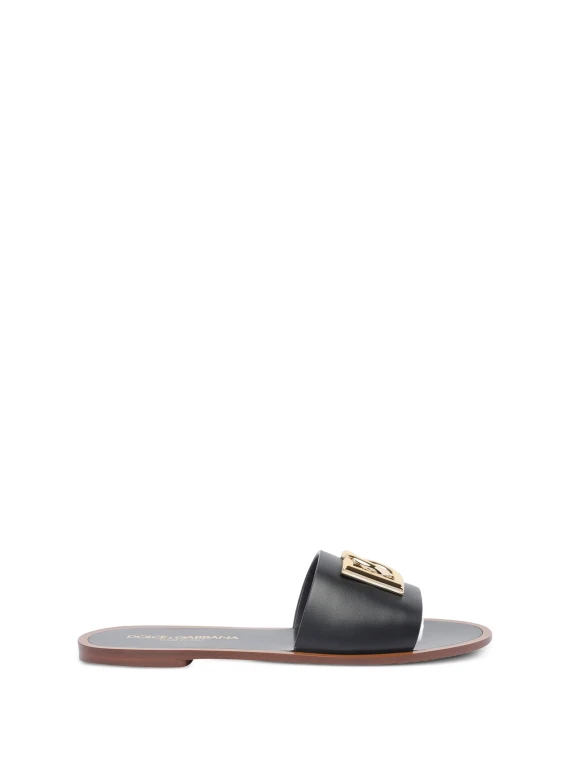 Sandali Slide in Pelle di Vitello