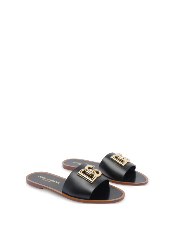 Sandali Slide in Pelle di Vitello
