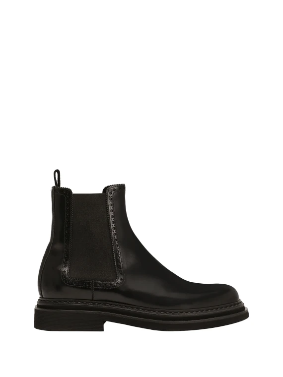 Stivaletto nero con inserto elastico