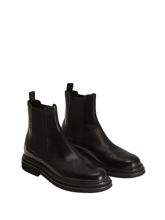 Stivaletto nero con inserto elastico Dolce & Gabbana