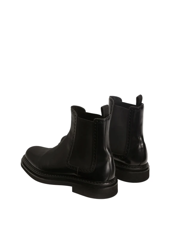 Stivaletto nero con inserto elastico Dolce & Gabbana