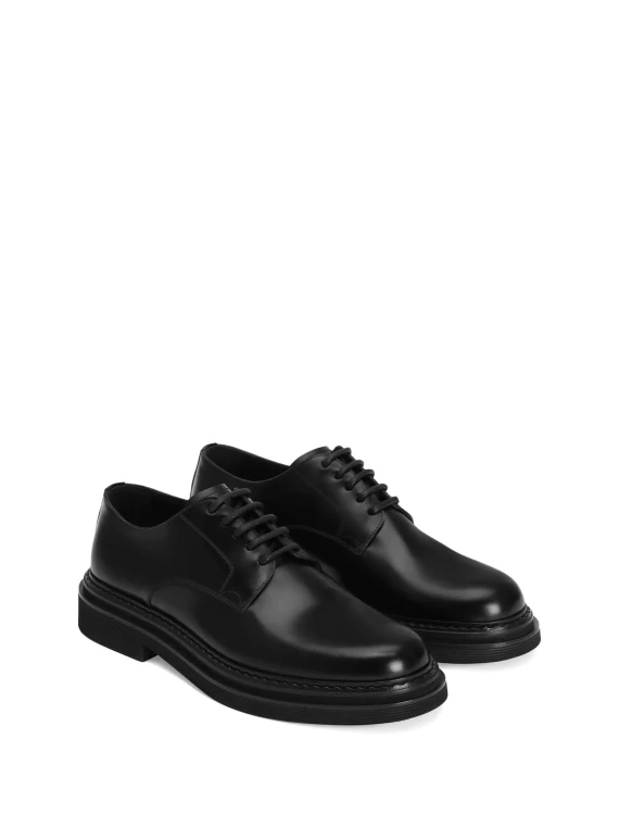 Black brushed calfskin derby shoes Dolce & Gabbana
