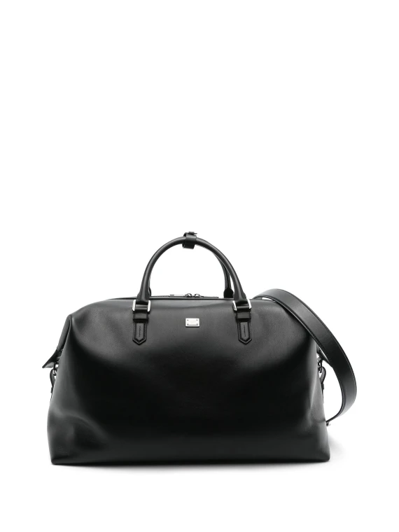 Duffle Bag in Pelle di Vitello Nero
