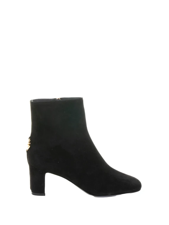 Stivaletto nero con dettaglio dorato