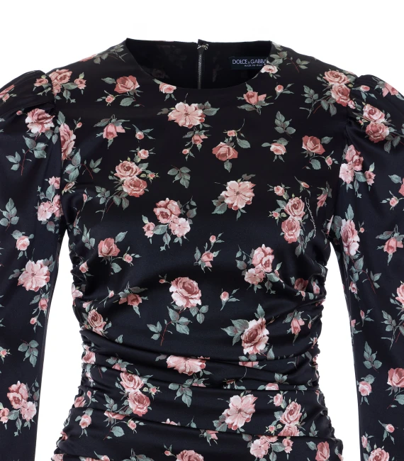 Mini Vintage Rose Print Dress