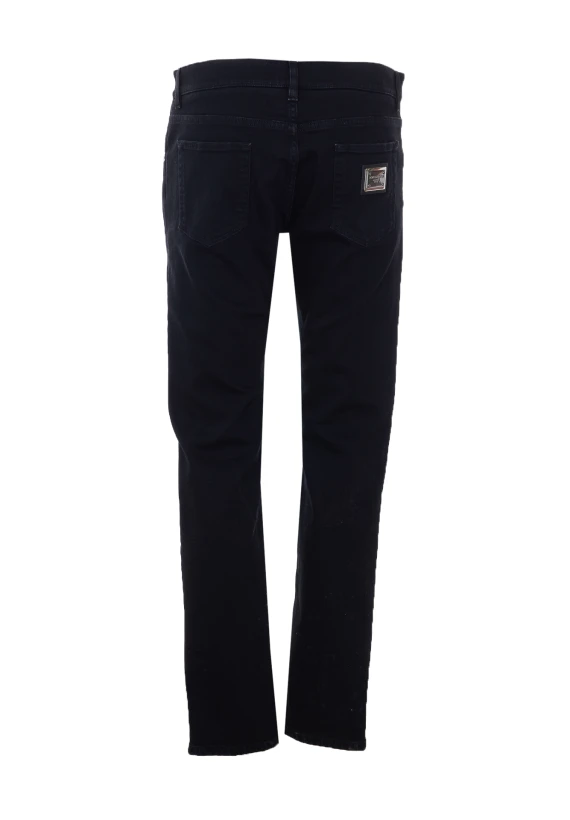 Logo Plaque Denim Pants