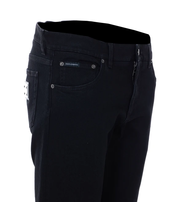 Logo Plaque Denim Pants