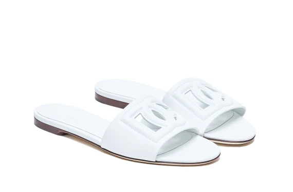 Leather Slide with Dg Logo