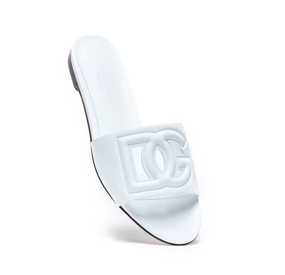 Leather Slide with Dg Logo